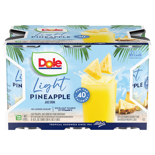 Zoom to enlarge the Dole • Light Pineapple Juice 40 Cal 6 Pk Carton