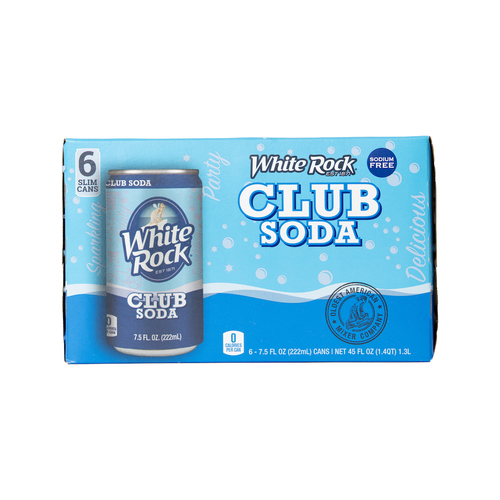 White Rock Club Soda 6 Pack Cans