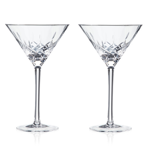 Viski Amniral Crystal Martini Stems  9 oz