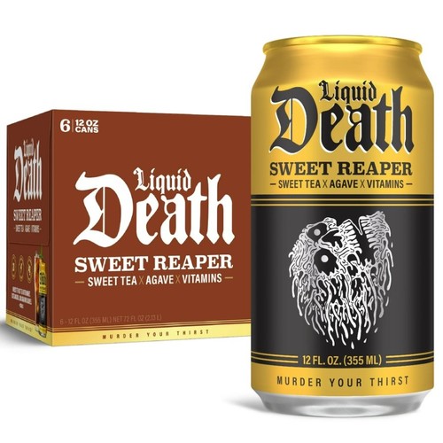 Zoom to enlarge the Liquid Death Ready To Drink Sweet Reaper Tea  12 oz 6 Pack