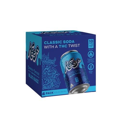 Keef Blue Razz Classic Soda 10mg Delta 9 &bull; 4pk Can