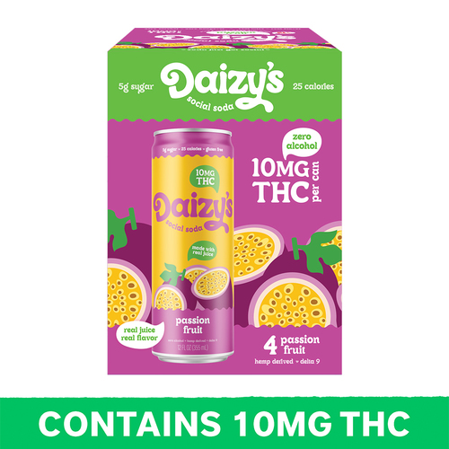 Zoom to enlarge the Daizy’s Social Soda Passion Fruit Hemp Derived Thc 10 Mg