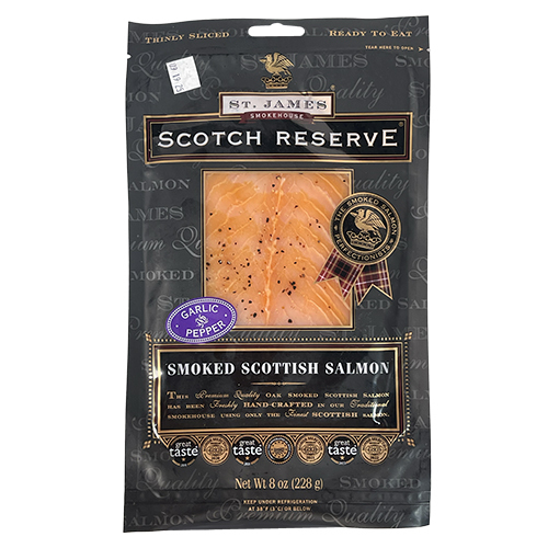 St. James Cold Smoked Salmon • Garlic & Pepper 8oz
