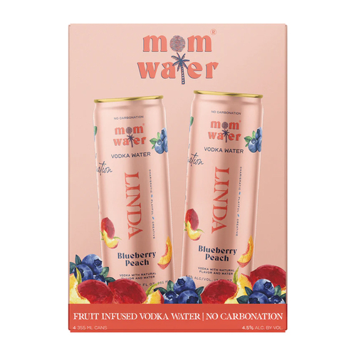 Mom Water "linda" &bull; Blueberry Peach 4pk-12oz