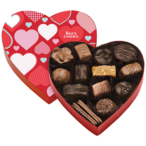 Zoom to enlarge the See’s Valentines &bull; Red Heart Assorted Chocolates