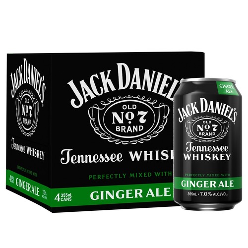 Jack Daniels Cocktails &bull; Jack & Ginger Ale 4pk