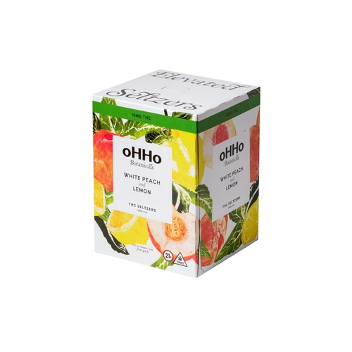 Ohho White Peach and Lemon Seltzer 10mg Delta 9 &bull; 4pk Can