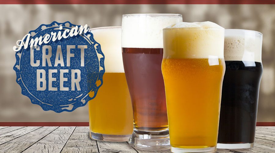 american craft beer in glasses