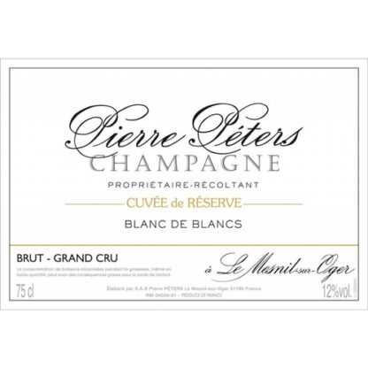 Zoom to enlarge the Pierre Peters Champagne Cuvee De Reserve Brut